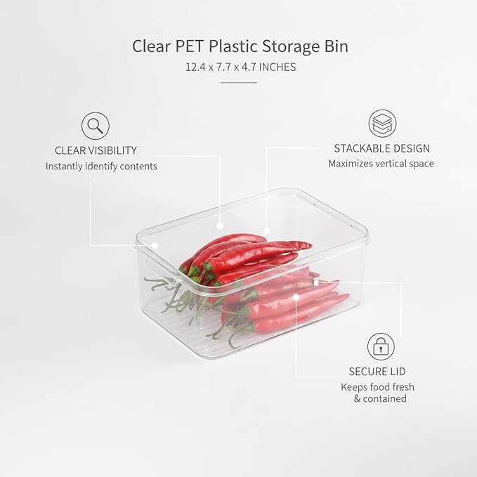 Rectangular Clear PET Storage Bin