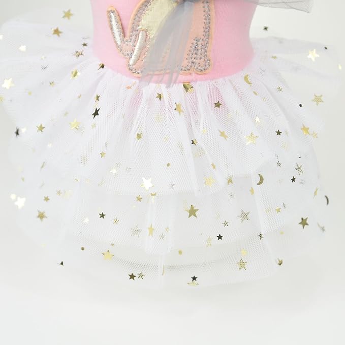 FLAdorepet Happy Easter Dog Dress Pink Bunny Pet Cat Puppy Dresses Tutu Skirt Summer Small Dog Girl Shirt Clothes Rabbit Costume(Rabbit, Large)