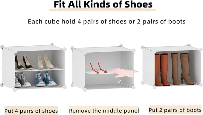 Shoe Storage,24 Pairs Rack Organizer for Closet Cabinet with Door Shelves Closet,Entryway,Hallway,Bedroom