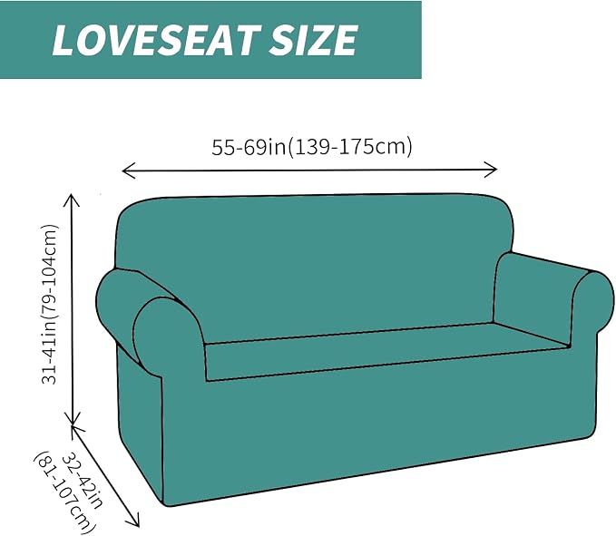 YEMYHOM Couch Cover Latest Jacquard Design High Stretch Sofa Covers for 2 Cushion Couch, Pet Dog Cat Proof Loveseat Slipcover Non Slip Magic Elastic Furniture Protector (Medium, Leaf Patten Black)