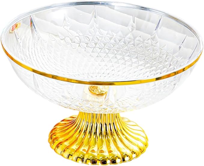 Decorative Pedestal Bowl Dessert Display Snack Tray Footed Fruit Bowl for Dining Table Kitchen Counter Home, B Clear
