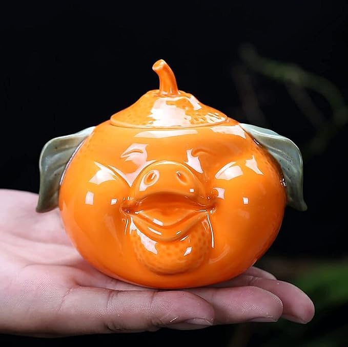 Creative Piggy Mini Food Jar Portable Ceramic Small Tea Pet Decoration Sealed Storage Tank Tea Caddy