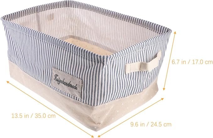 Portable Foldable Cloth Storage Basket for Pet Toys Sundries and Home Organization Stylish Storage Bin Stripes for Living Room and Office Use