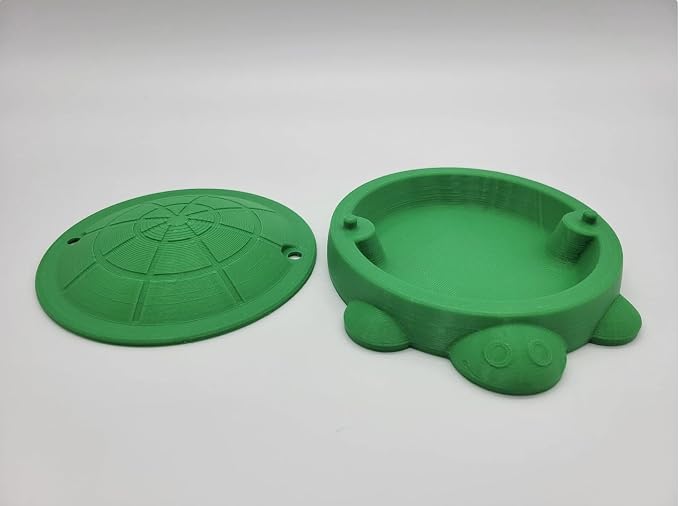 Cute Sandbox Turtle with removable lid | Desk Bin Organizer | Turtle Pet Feeder | Fish tank accessories | Feed Hamsters and Gerbils (Gold, 3 Inch)