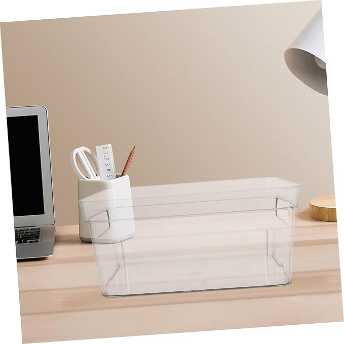 Housoutil Pet Storage Box Handle Multi-functional Organizer for Office Supplies Craft Storage and Bathroom Essentials Portable