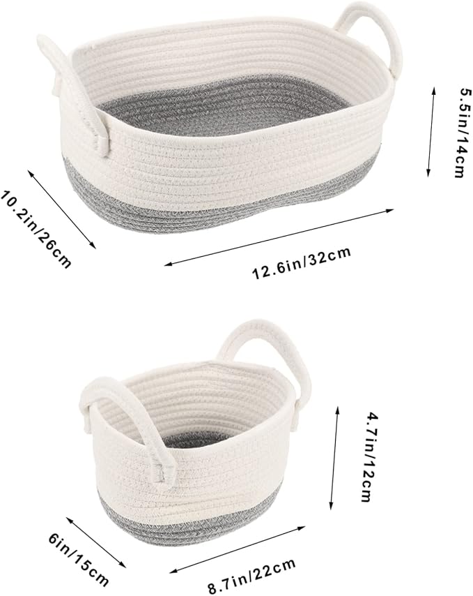 3pcs Rope Dog Toy Storage Basket Woven Pet Toy Organizer for Easy Access and Use Stylish Design for Home for Keeping Tidy