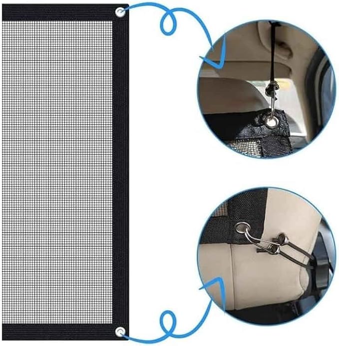 Dog Car Net Barrier for VW Caddy 2003-2020, Pet Divider Mesh Back Seat Safety Fence Net Breathable Dogs Guardrail Secure Travel Accessories