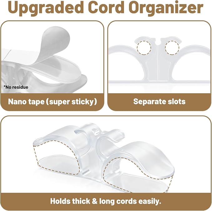 Cord Organizer for Appliances-8 Pack Upgraded Kitchen Appliance Cord Organizer Stick On Appliance Wire Organizer Wire Wrapper for Kitchen Appliances Mixers, Coffee Maker, Pressure Cooker
