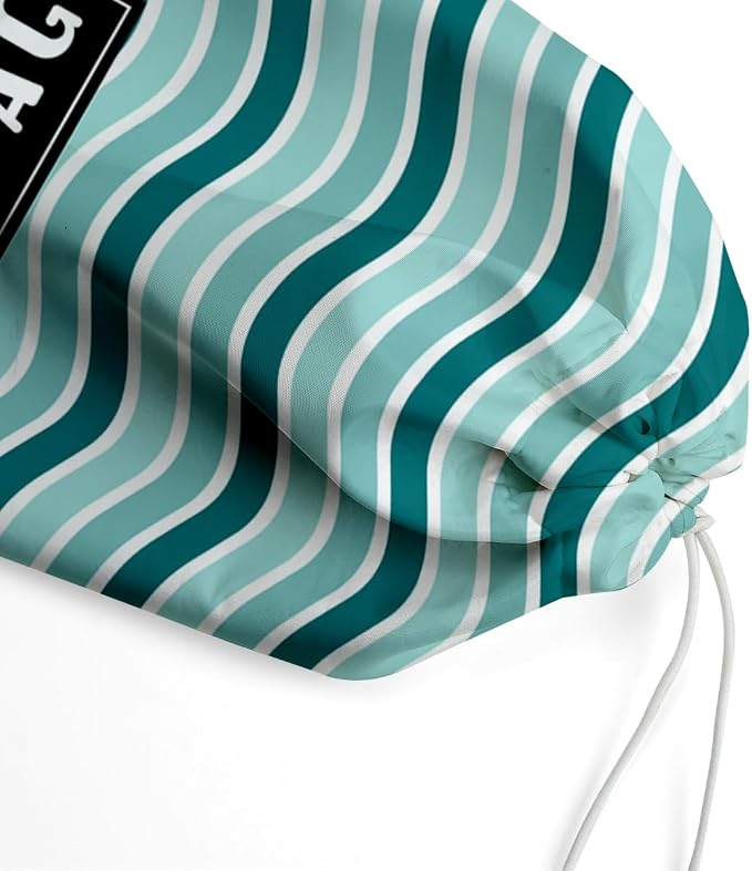 Plastic Bag Holder,Reusable And Washable Grocery Bag organizer,for Home Kitchen Travelling Camping Decor, use 1 Pack, Blue-Green Wavy Pattern Pattern
