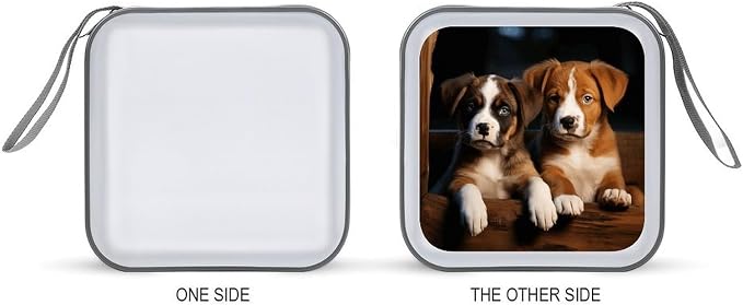 Puppies Dogs Pets Animals CD Case 40 Capacity DVD Case with Zipper Disc Storage Organizer Portable CD Holder Storage Hard Plastic DVD Wallet Holder Organizer for Home Car Travel