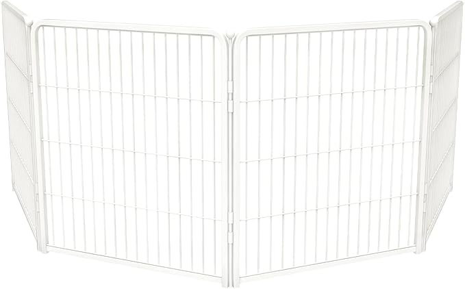 FXW Homeplus Indoor Dog Playpen, 32" H, 4 Panels, for Small & Medium Dogs | Stress-free play, Heavy-duty, Semi-open design, Easy setup, Threshold-free gate, Expandable, Patented