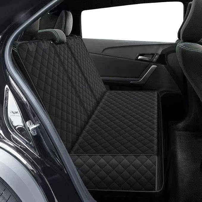 Rear Seat Pet Covers for VW Caddy Maxi 5 (V) SB I 2020-2024 | Quilted Heavy Duty Waterproof Hammock, Anti-Slip Scratchproof Bench Protectors, Washable Flap Travel Cargo Liners