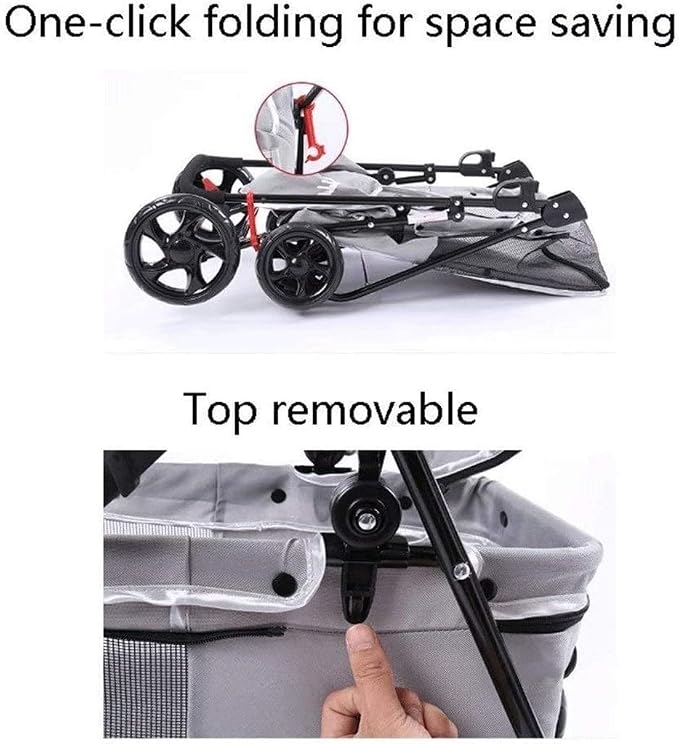 Double Dog Stroller Home Pet Stroller Travel Outdoor Cart Dog Cat Carrier Pet Pipe High-Intensity (D) (B)