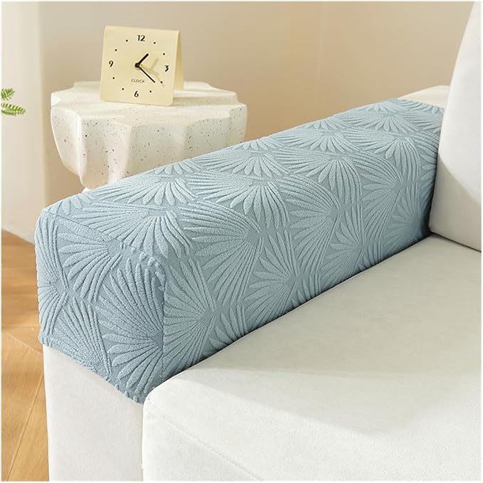 Sofa Arm Covers Set of 2 Squared, Non-Slip Arm Covers Protector for Dogs, Cats, Pets, Couch Armchair (B Light Blue)