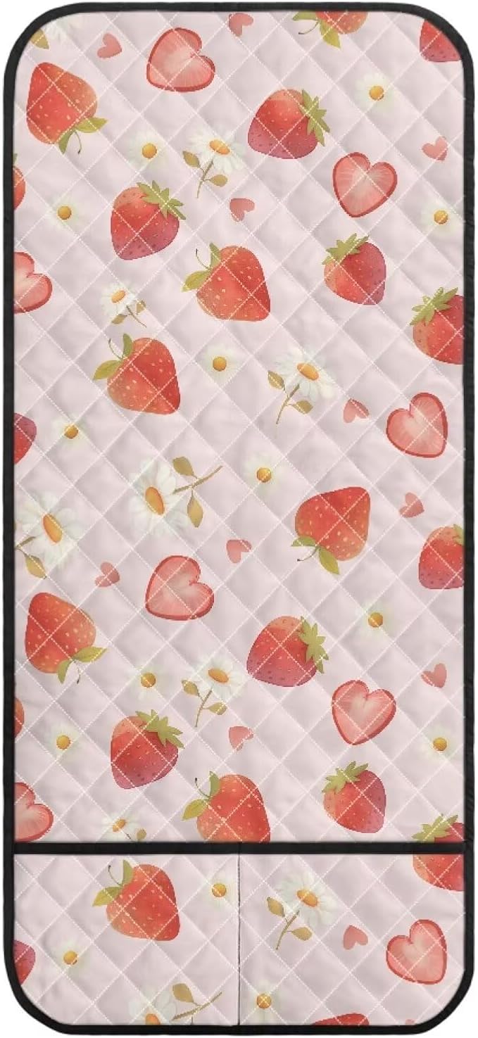 Strawberry Stretch Armrest Cover Couch Arm Covers Washable Sofa Chair Arm Covers with 2 Pockets Furniture Protector Armchair Slipcovers for Recliner Home Decor Sofa Arms Rest Cover