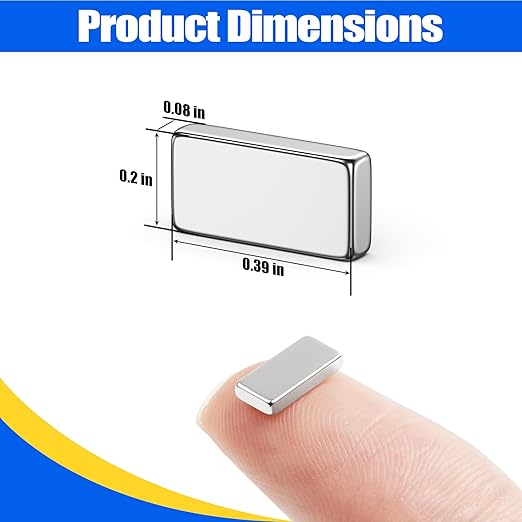 FINDMAG Small Rare Earth Magnets, 100 Pack 10x5x2mm, Rectangular Bars | Compact neodymium bar magnets with a low profile; for craft models, office boards, fridge displays, lockers and DIY layouts