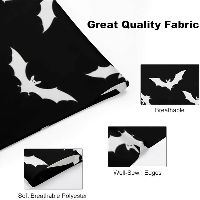 Adjustable Comfy Pets Triangle Scarf for Small, Medium, Large Dogs and Cats Running, Walking, Outdoor Activities Use (Bats Halloween Goth)