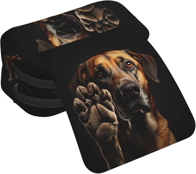 Dog Animal Pet Paw print Pencil Case Box Organizer,Large Capacity Portable Big Pencil Bags with Zipper for Office Home
