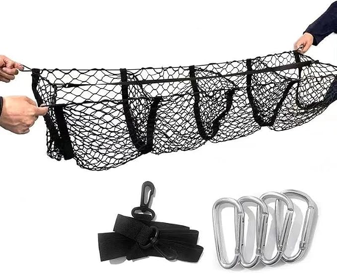 Car Nets Cargo Net Trunk Bed Organizer Mesh Storage Net Truck Accessories Bed Grocery Holder For SUV Car Pickup Truck Bed Cargo Net (Black)