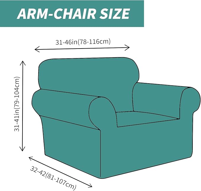 YEMYHOM Couch Cover Latest Jacquard Design High Stretch Sofa Chair Covers for Living Room, Pet Dog Cat Proof Armchair Slipcover Non Slip Elastic Furniture Protector (Small, Leaf Pattern Light Gray)