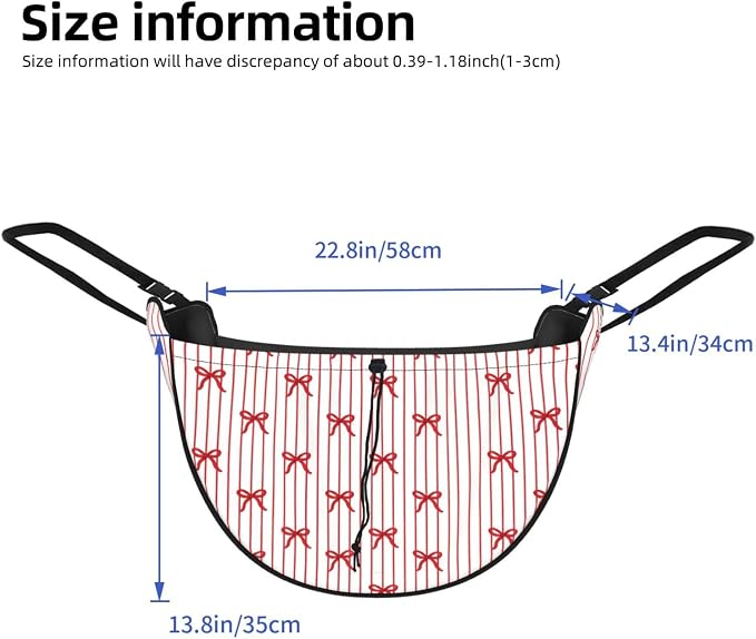 Luxury Red Bow Stripe Car Seat Organizer Backseat Storage Bag, Large Waterproof Vehicle Organizer With Adjustable Straps For Gear Essentials, Fits Most Cars