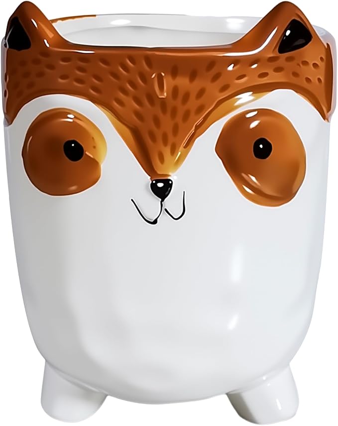 Ceramic Owl Shaped Pen Pencil Holder for Desk Decoration Accessories Owl Decor Makeup Brush Pen Cups Succulent Plant Pot Office School Ideal Gifts for Women, Mom or Birthdays