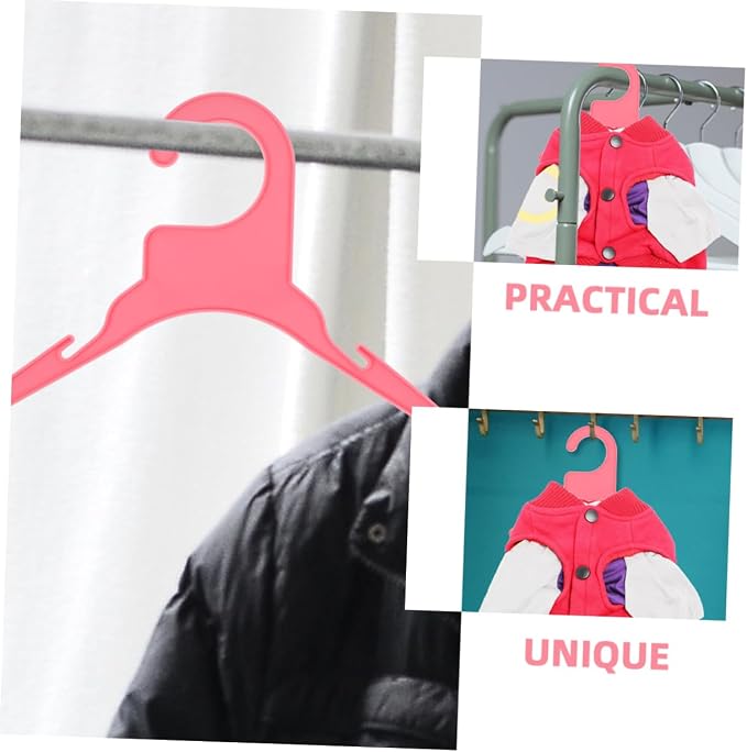 Abaodam 8Pcs Pet Clothes Hangers Plastic Skid Rack for Small Dogs and Cats Lightweight Portable for Organizing Pet Clothing Protects Garments from Deformation