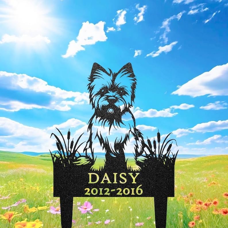 Personalized Cairn Terrier Dog Garden Sign, Dog Headstone, Memorial Stake | Pet Memorial Gifts for Dogs, Grave Marker, Grave Decorations for Cemetery, Dog Dad Gifts, Back Yard, Garden Decor