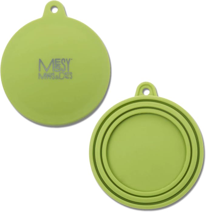 Messy Mutts Silicone Universal Can Cover, Fits 3 Can Sizes, Green | Reusable Silicone Pet Food Can Cover, Fits Small, Medium, And Large Cans, Airtight And Dishwasher Safe