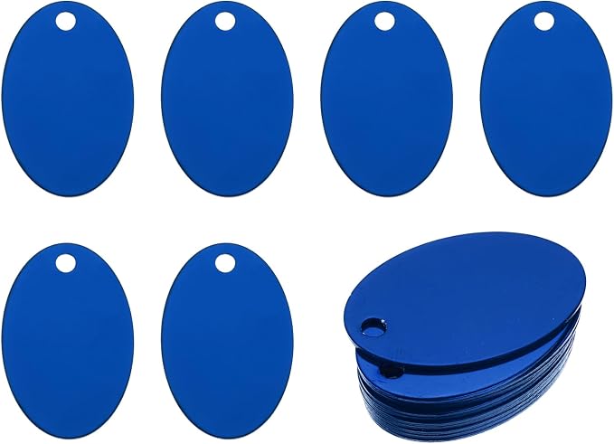 Rebower Aluminum Blank Tags Engraving Metal Stamping Blanks,[for Number Tag, Dog Tag,Pendant Decoration] - 1.5 x 1 Inch/Blue / 25 Pcs