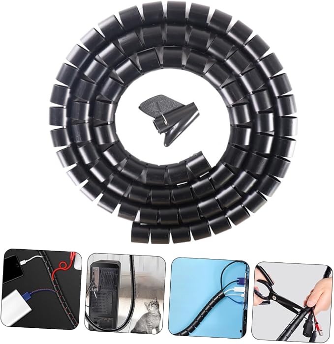 VILLCASE 10 Meter Cable Sleeve Organizer Set for PET Protection Cuttable DIY Wire Wrap Flexible Design for Managing Power Cords and Computer Wires