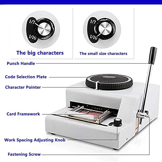 Manual Dog Tag Embosser Machine - 72 Coded Characters, 30 Aluminum Tags Included, Perfect for Custom Pet ID Tags & PVC Card Embossing, User-Friendly Design