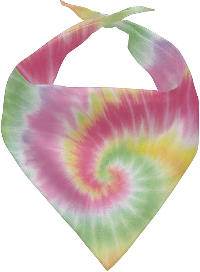 Howilath Dog Bandana with Colorful Tie Dye Design, Adjustable Polyester Pet Kerchief Scarf for Small Medium Large Dogs and Cats