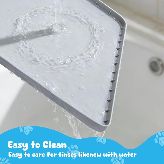 Pee Pad Holder, 28×34 Inch Thickened Silicone Dog Pee Pad Holder Tray | Non Slip Raised Edge Anti Spill Puppy Pad Holder with 4 Fixed Clamps, Easy Cleaning Floor Protection for Puppy Potty Training