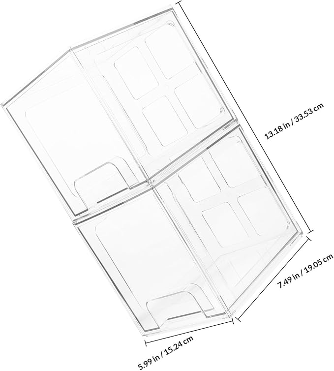2 Pcs Makeup Organizer Box with Drawers, Large Storage Capacity Pet Cosmetic Organizer with Stylish and Simple Design for Desktop Use, Easy to Find Items