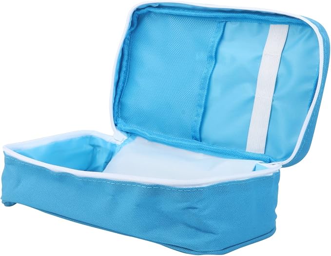 First Aid Bag First Aid Kit Empty Medical Storage Bag Red Trauma Bag for Emergency First Aid Kits Car Workshop Cycling Outdoors (Blue Handle)