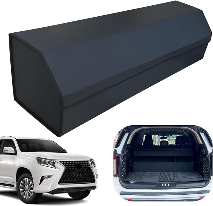 Car Trunk Organizer for For GX - Custom Fit,Easy Installation，Large Space Outdoor Trunk Organizer with Leather,Hook and Loop Fastener,4-Layer Cover,For GX 460 2010-2023