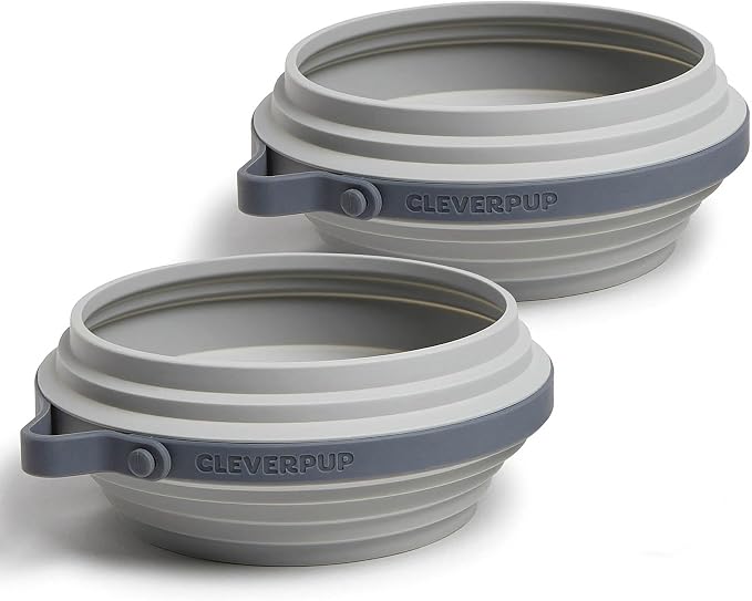 Large 7-Piece Bistro Box Dog Food Travel Kit, 12 Cup BPA-Free Kibble Storage, 2 Silicone Bowls, Mat & Scoop - Portable Pet Food Kit for Weekends, Overnights, Daycare & Camping, Graphite