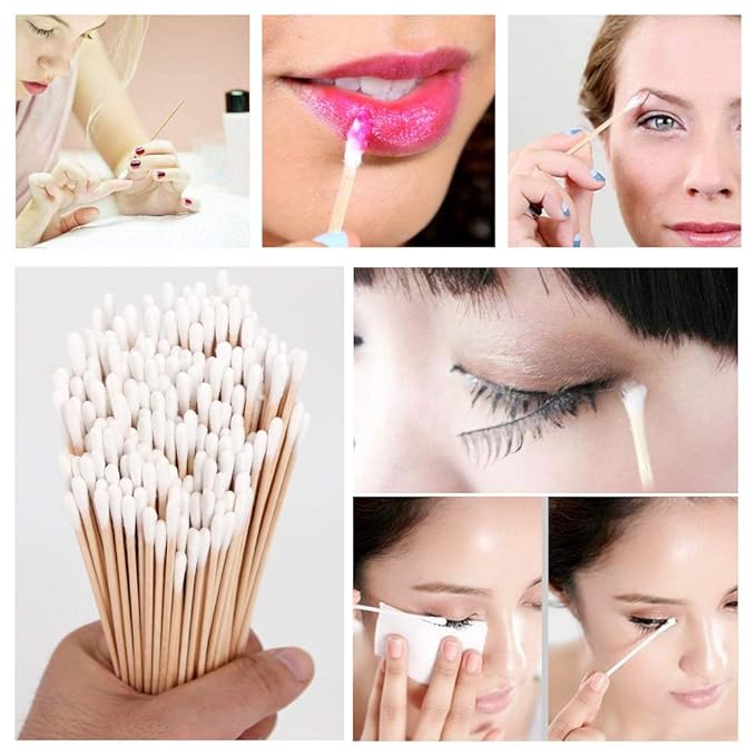 Eyxformula 600 PCS 6 Inch Cotton Swabs with Sturdy Bamboo Sticks – Extra Long, Lint-Free, High Absorbent, Non Sterile Cotton Tipped Applicators for Dog Ear Cleaning, Gun Cleaning, Makeup, Crafts