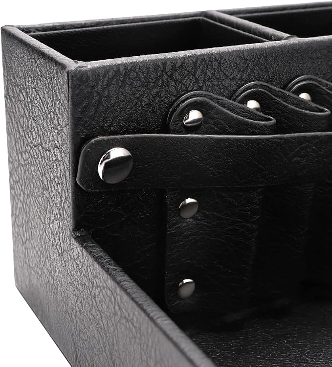 Barber Storage Box,Hairdressing Tool Holder, Multifunctional Detachable Large Storage Box, Shear Holder PU Leather Salon Scissors Holder, Hair Cutting Tools Storage Case for Barber Accessories(Small)