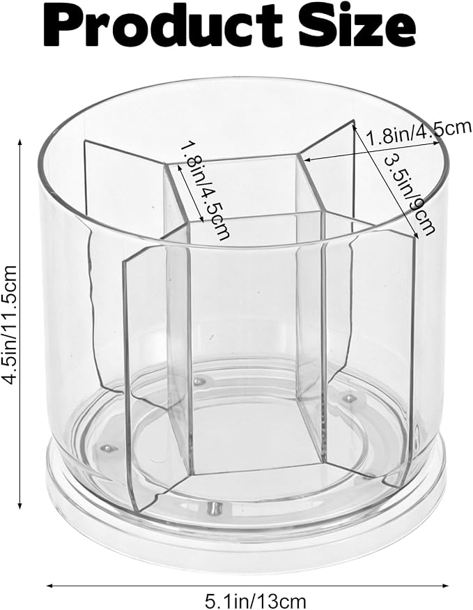 Lickable Cat Treats Organizer, Rotatable Acrylic Squeeze Up Cat Food Storage Container with 5-compartment Storage for Pet Treats, Wet Cat Treats Storage for Kitchen Cabinet Pantry Shelf Countertop