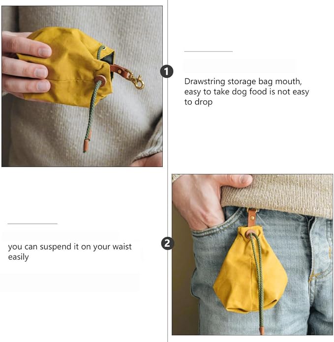 Dog Treat Training Bag Pouch Pet Dog Training Pouch with Drawstring and Buckle Hands-Free Walking for Treats Waist Bag for .33 X 2.75 X 2.75 in