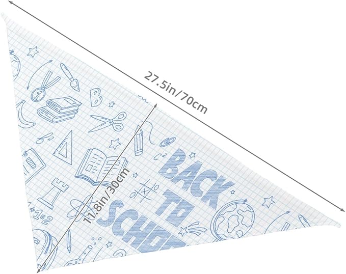 Teacher's Pet Dog Bandana,Funny Bandana Gift,Photo Prop Accessories for Dog Lovers Owner Gift,Triangle Reversible Fall Scarf, Adjustable (Light Blue)
