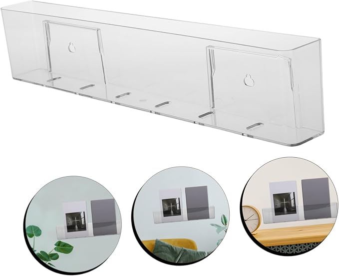 2 Pcs Wall Mounted Clear Bookshelf for Kids Floating Book Display Shelf for Nursery and Bedroom Ideal for Organizing Picture Books Magazines and Toys Space Saving