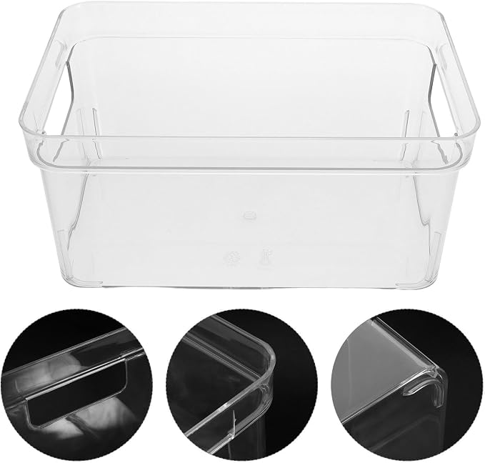 Healifty Pet Storage Box Organizer with Large Capacity and Portable Handle for Home and Office Use, Multi-purpose Plastic Stationery and Toiletry Storage Container
