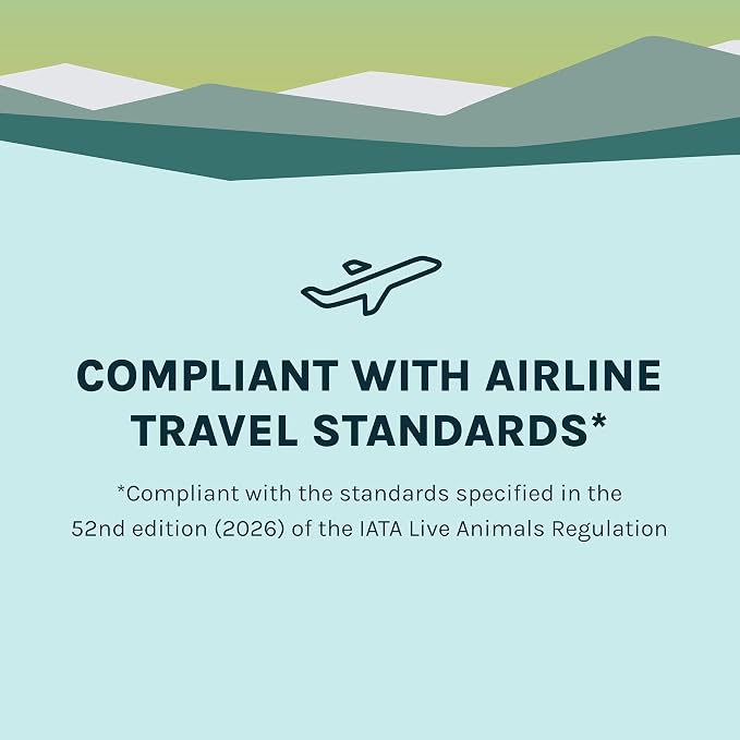 SportPet Airline Compliant XX-LARGE 39" Travel Dog Kennel-Durable Plastic Airline Pet Carrier w/ Removable Wheels & Food Bowls, Collapsible Indoor/Outdoor Dog Kennel, Dogs up to 36"L & 27"H-Cream/Gray