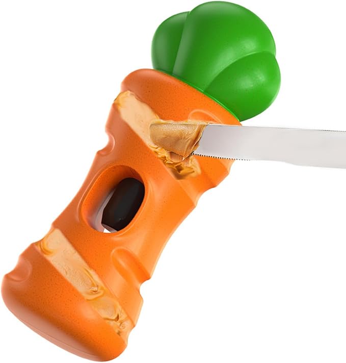 Bully Stick Holder for Dogs,Yak Treat Chew Holder, Prevent Choking Safety Device for Pups Small Medium Large Dogs - (Carrot Style-7in)