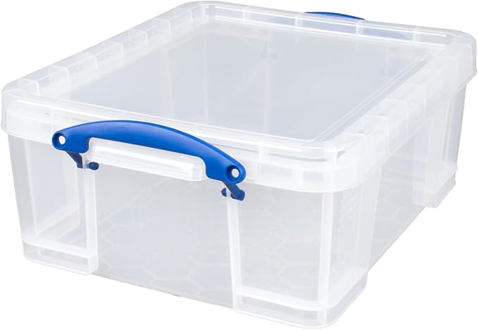 Really Useful Box 17L Plastic Storage Bins, 3 Pack | Containers with Snap Lids and Clip Lock, Clear