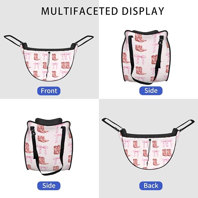 Fresh Pink Cowboy Boots Bows Car Seat Organizer Backseat Storage Bag, Large Waterproof Vehicle Organizer With Adjustable Straps For Gear Essentials, Fits Most Cars