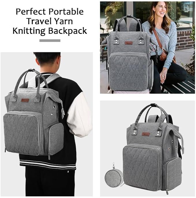 crochet bag,knitting bagBackpack and Tote Bag Storage Bag ，Large capacityYarn Storage Organizer Travel Crochet Bag Women Carrying Crochet Accessories Knitting Needles Crochet